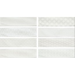 Керамическая плитка Decor Opal white 7,5x30 см