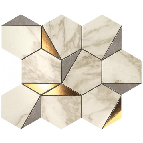 Настенная плитка глазурованная MARVEL Gold Hex Gris-Calacatta 25,1x29