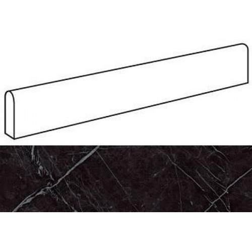 Керамогранит Неглазурованный Marvel Stone Nero Marquina Battiscopa Dig.4,6х60 Lapp.