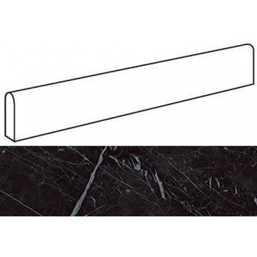 Керамогранит Неглазурованный Marvel Stone Nero Marquina Battiscopa 7,2x60 Matt