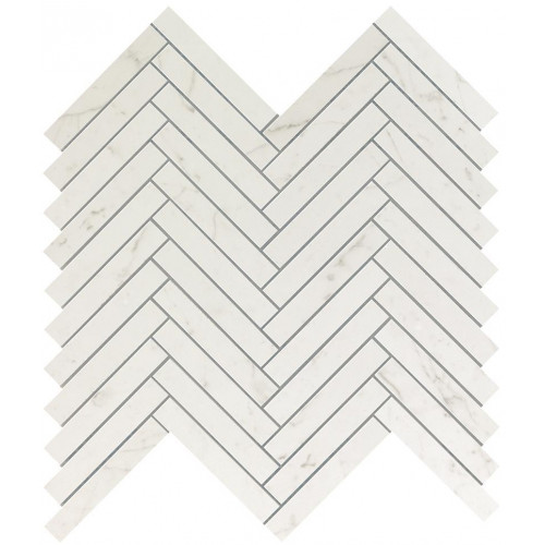 Настенная плитка глазурованная Marvel Stone Carrara Pure Herringbone Wall 30,5x30