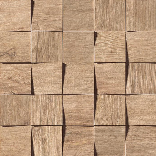 Керамогранит Неглазурованный Axi Golden Oak Mosaico 3D 35x35