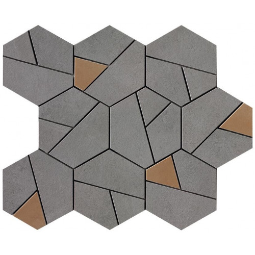 Керамогранит Неглазурованный Boost Smoke Mosaico Hex Yellow 25x28,5