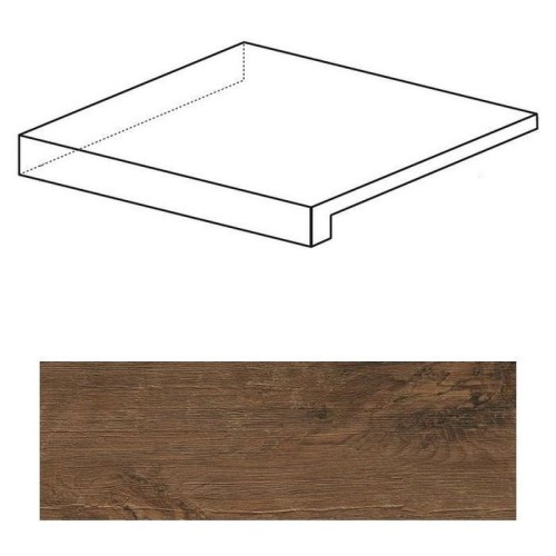 Керамогранит Неглазурованный Axi Dark Oak Scalino Angolare SX