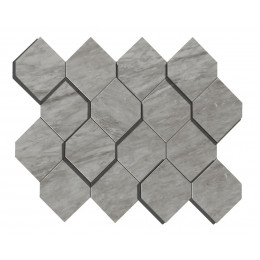 Marvel Stone Bardiglio Grey Mosaico Esagono 28,2x35,3 3D