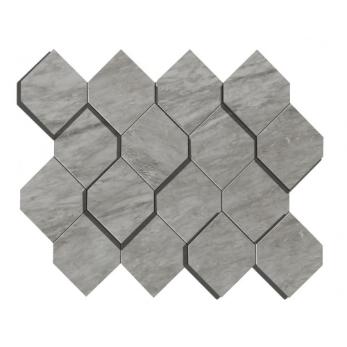 Керамогранит Неглазурованный Marvel Stone Bardiglio Grey Mosaico Esagono 28,2x35,3 3D