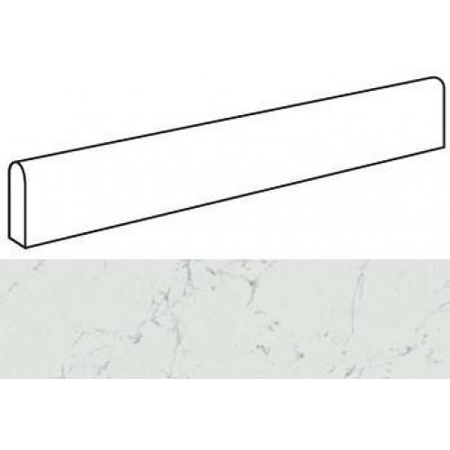 Керамогранит Неглазурованный Marvel Stone Carrara Pure Battiscopa 7,2x60 Matt