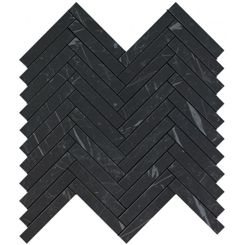 Настенная плитка глазурованная Marvel Stone Nero Marquina  Herringbone Wall 30,5x30